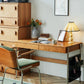 Solid Wood Table with Stainless Steel Legs (Adjustable Height)