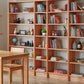 Full-Wall Solid Wood Open Bookshelves