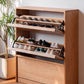 Ultra Thin Solid Wood Shoe Cabinet with Wooden Doors