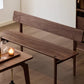Solid Dark Walnut Bench with Back