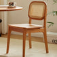 Lata Solid Cherry Wood and Rattan Chair