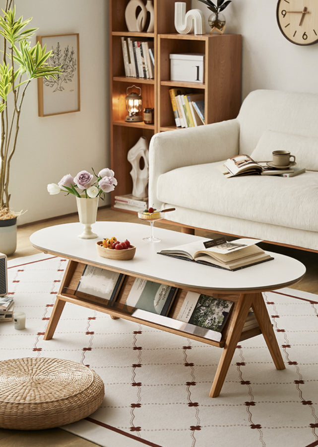 Roca Solid Wood and Sintered Stone Coffee Table