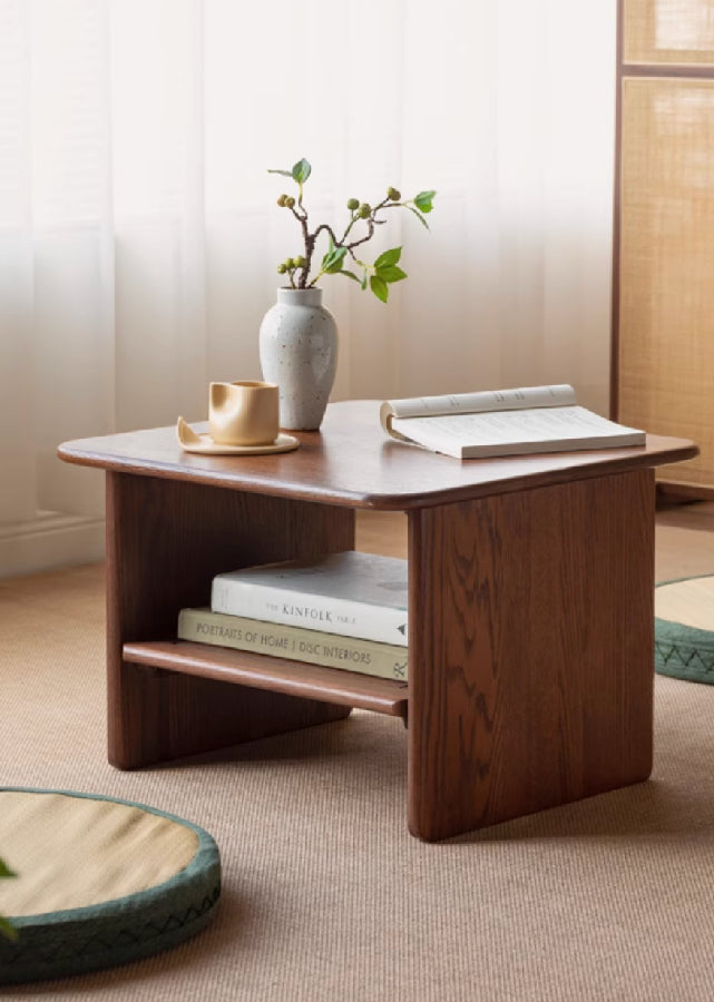 Rounded Solid Wood Chabudai