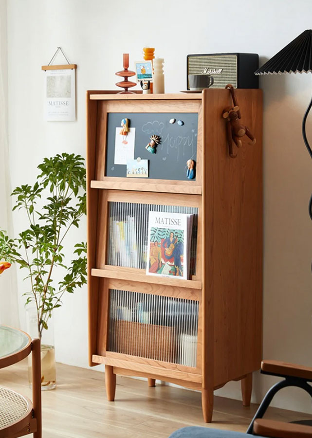 Utilis Solid Wood Cabinet with Blackboard