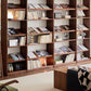Full-Wall Solid Wood Open Bookshelves V2