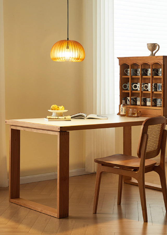 Couno II Solid Wood and Sintered Stone Table