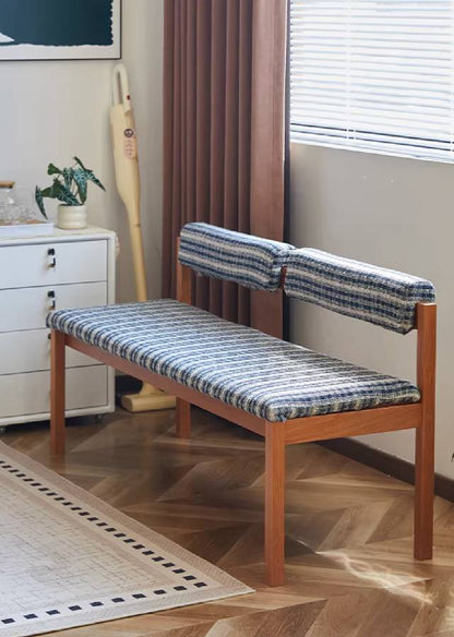 Solid Wood Bench with Cushion Back