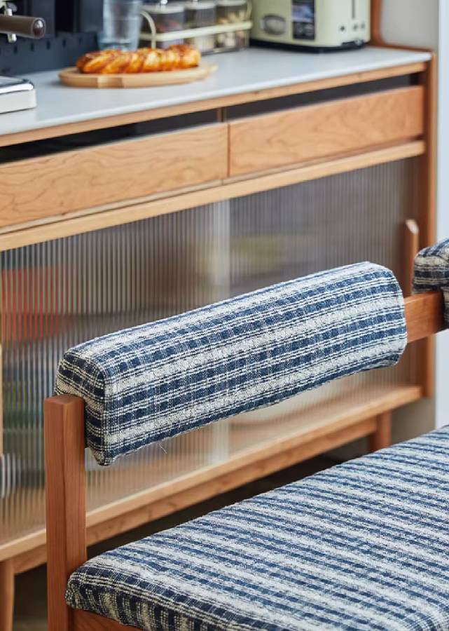 Solid Wood Bench with Cushion Back