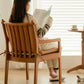 Solid Wood Chair with Armrest and Cushion