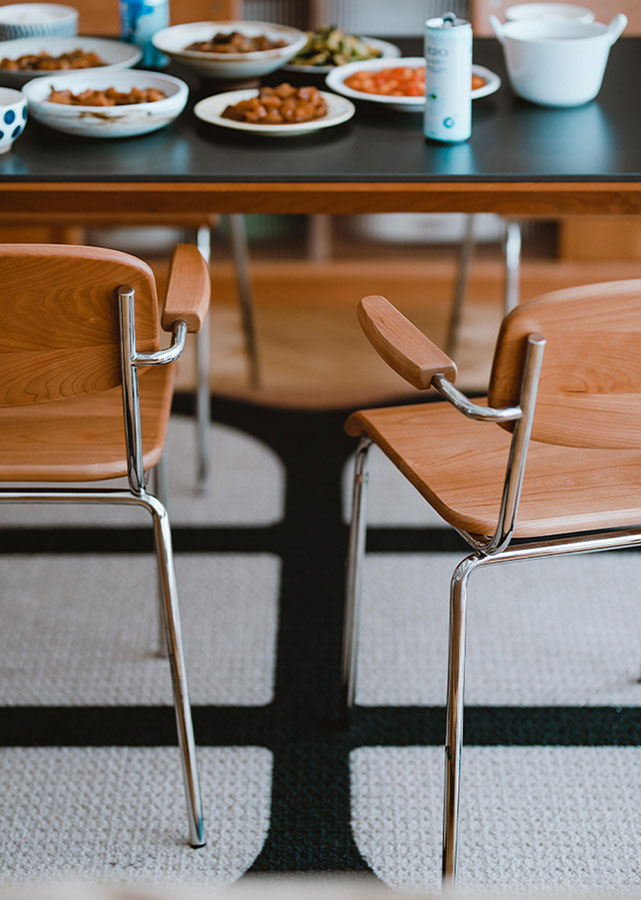 Kremo Solid Cherry Wood and Stainless Steel Chair