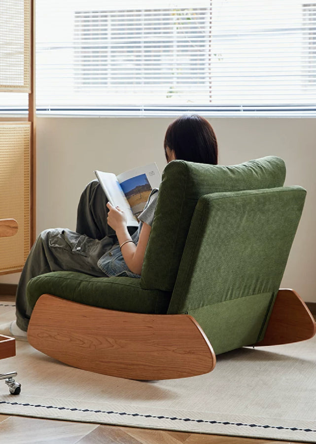 Crescent Solid Wood Rocking Chair