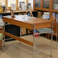 Solid Wood Table with Stainless Steel Legs (Adjustable Height)