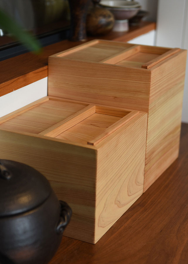 Japanese Cypress Wood Rice Box