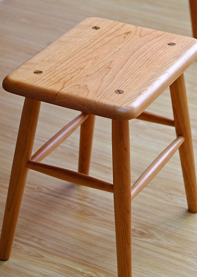 Rectangular Solid Wood Stool