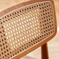 Levo Solid Cherry Wood Chair with Rattan Backrest, close up of rattan