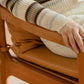Solid Wood Chair with Armrest and Cushion