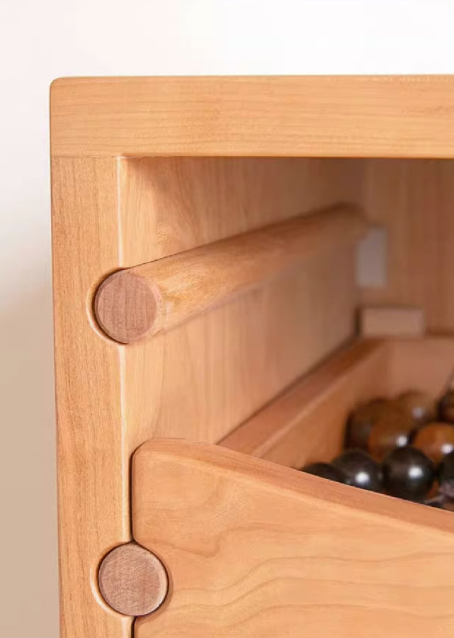Solid Wood Tall Drawer Chest with Wheels