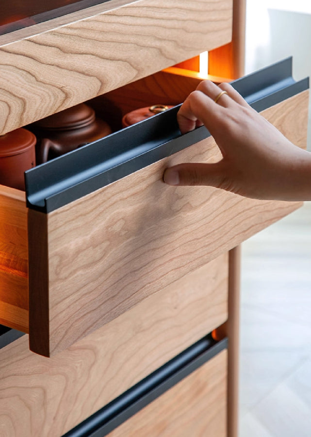 Solid Wood Tall Drawer Chest with Wheels