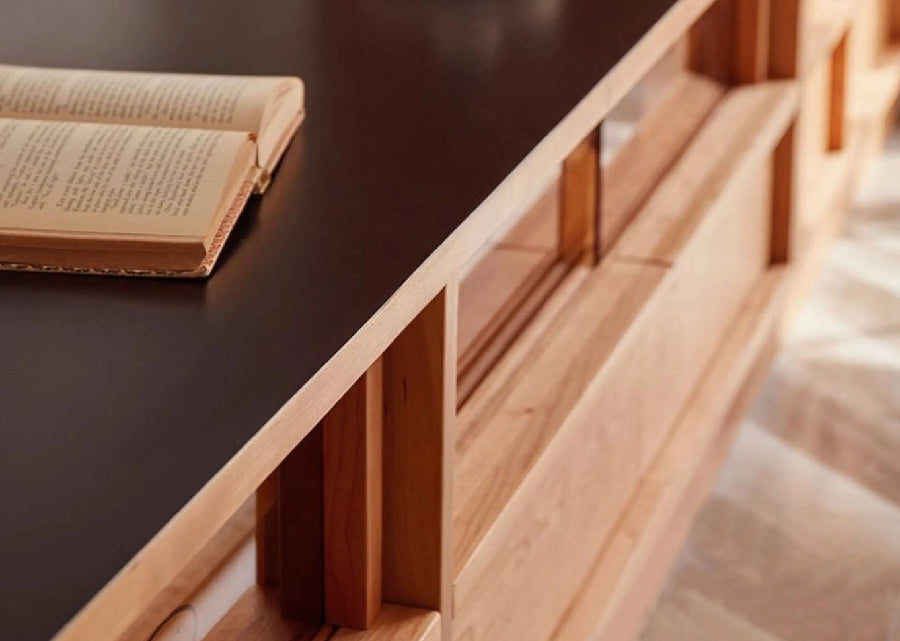 Short Solid Wood TV Console
