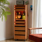 Solid Wood Tall Drawer Chest with Wheels