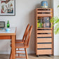 Solid Wood Tall Drawer Chest with Wheels