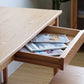 Clair Solid Oak Study Table, with drawer open