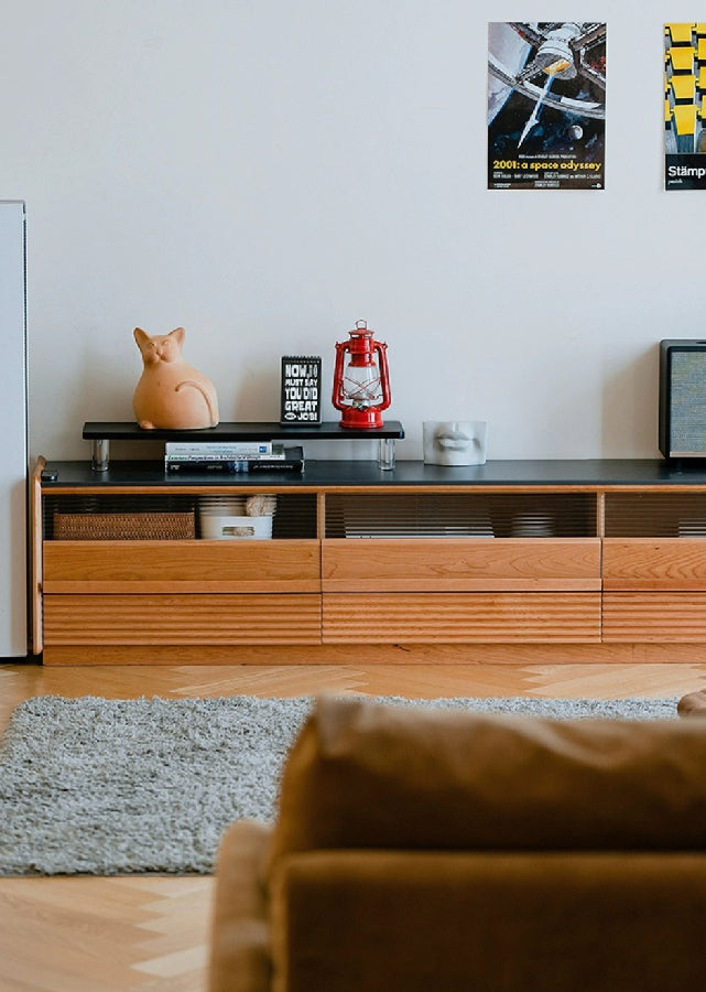 Fidus Solid Wood and Sintered Stone TV Console
