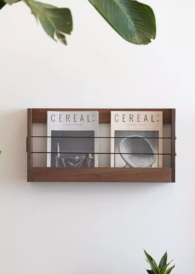 Solid Wood Vinyl/Magazine Wall Rack