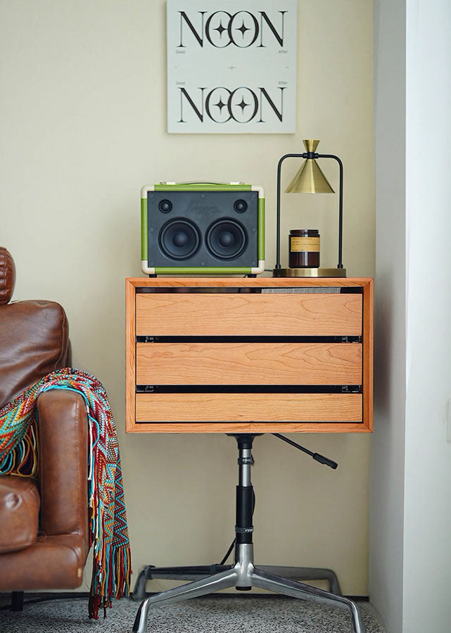 Solid Wood Adjustable Height Side Table