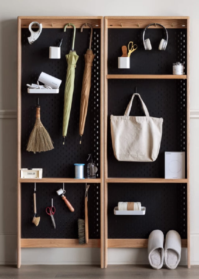 Short Wall Rack Super Slim Solid Wood Wall Rack – nichinichi