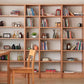 Full-Wall Solid Wood Open Bookshelves