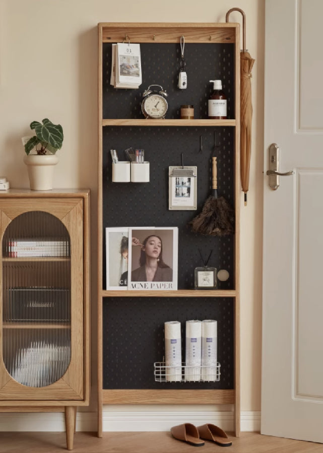Short Wall Rack Super Slim Solid Wood Wall Rack – nichinichi