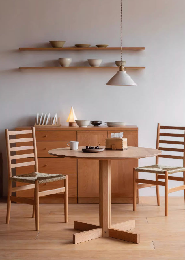 Sivi Solid Wood Round Table