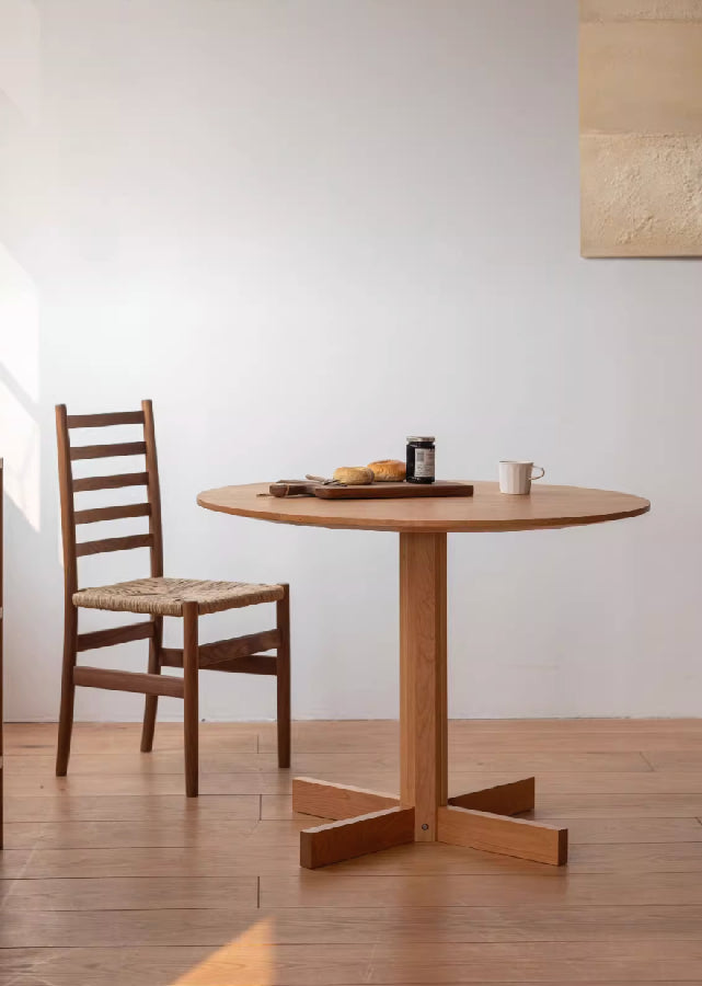 Sivi Solid Wood Round Table