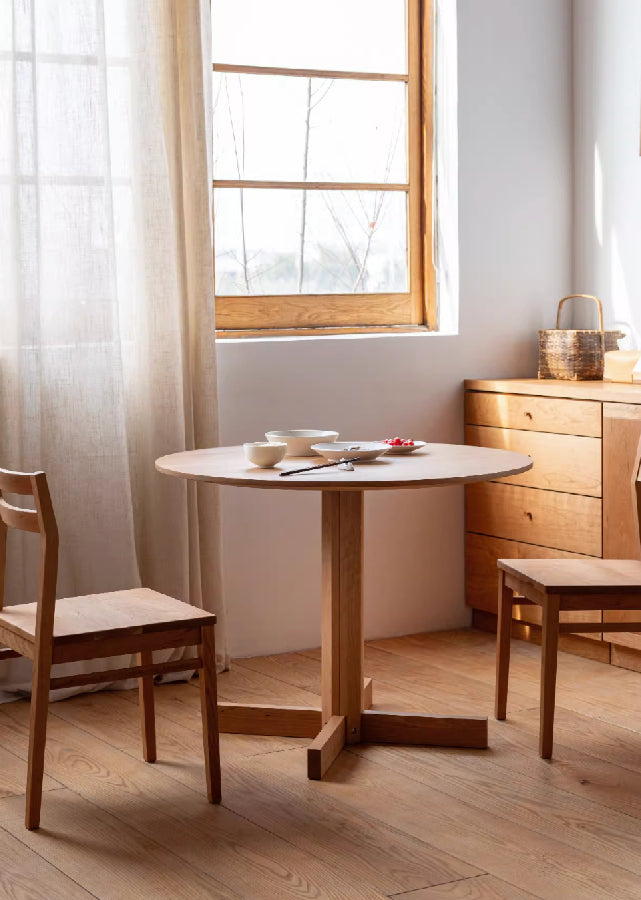 Sivi Solid Wood Round Table