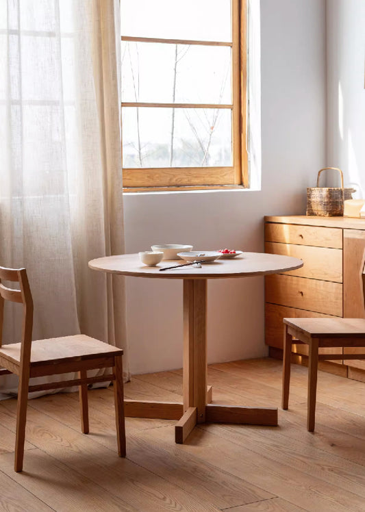 Sivi Solid Wood Round Table
