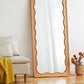 Solid Wood Mirror with Wavy Frame