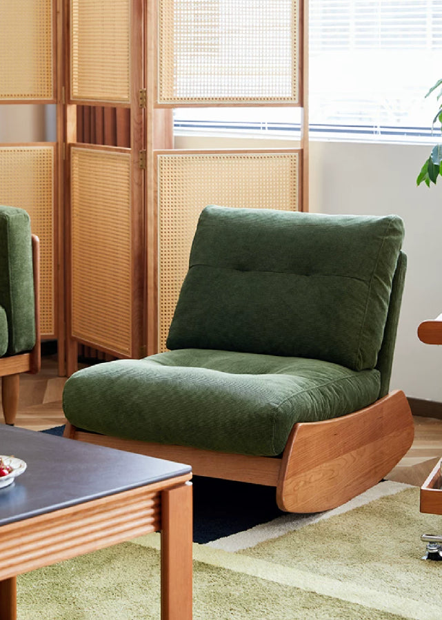 Crescent Solid Wood Rocking Chair