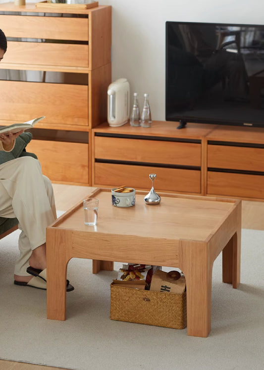 Solid Wood Square Coffee Table / Chabudai