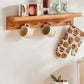 Sierras Solid Wood Wall Shelf with Hooks