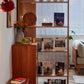 Solid Wood and Fluted Glass Partition