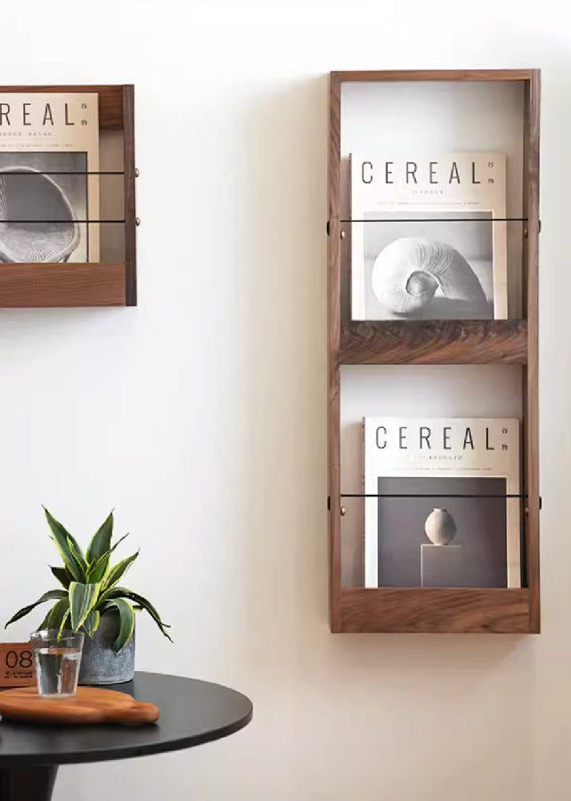 Solid Wood Vinyl/Magazine Wall Rack