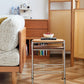 Stackable Solid Wood Stool with Stainless Steel Legs