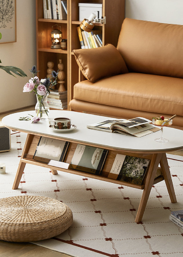 Roca Solid Wood and Sintered Stone Coffee Table