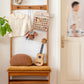 Solid Wood Foyer Bench with Rack