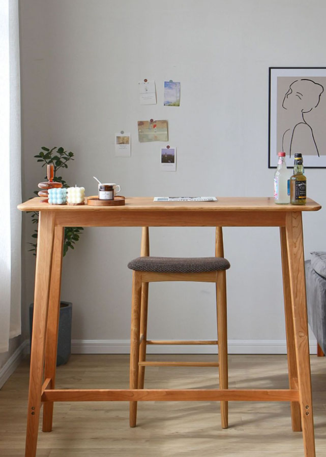 Simple Solid Wood Counter Table