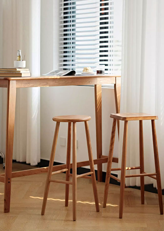 Classic Square/Round Solid Wood Stool/Barstool