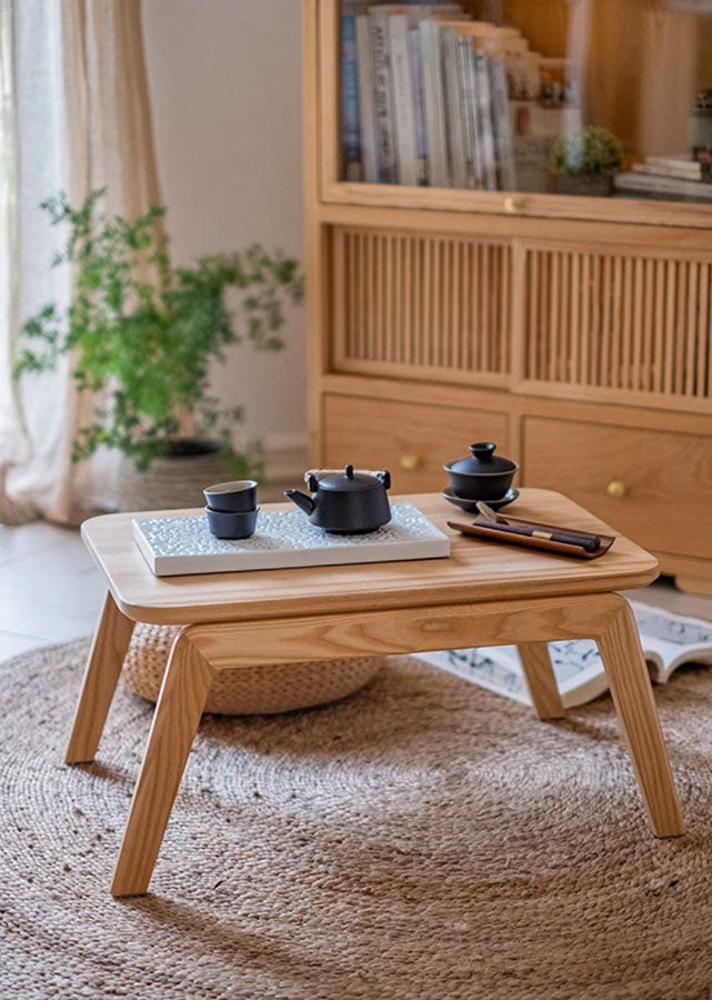 Simple Solid Wood Low Table / Chabudai