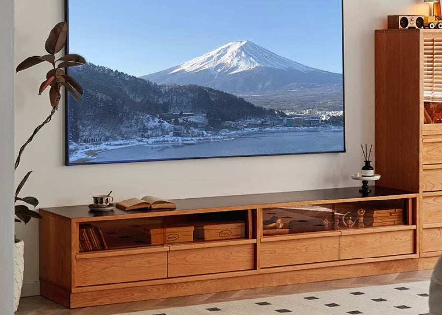Short Solid Wood TV Console