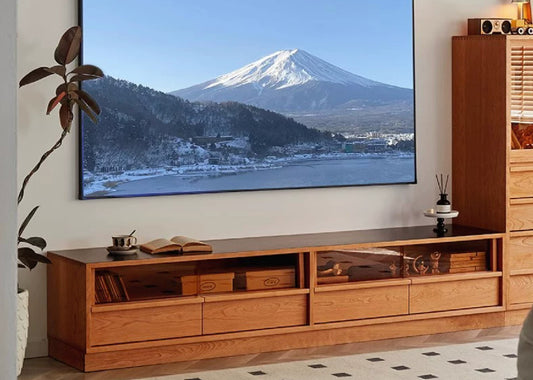 Short Solid Wood TV Console